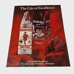1970 Beefeater Dry Gin The Gift of Excellence Original Vintage Print Ad